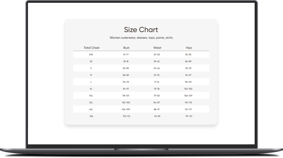 Size Charts Management Tool | LookSize