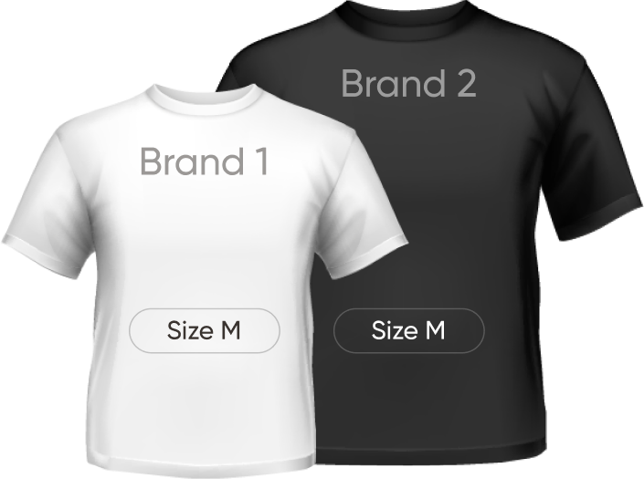 Different size between brands