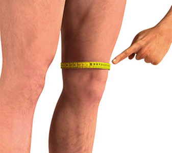Як виміряти обхват над коліном у чоловіка