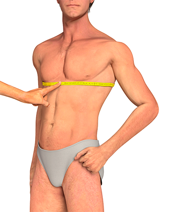 Как измерить Обхват груди у мужчины