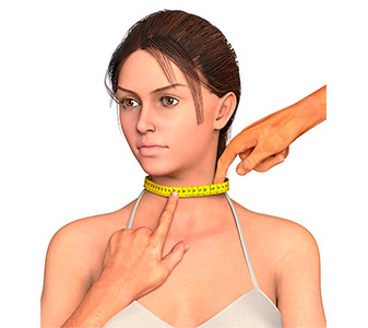 Как измерить Обхват шеи у женщины