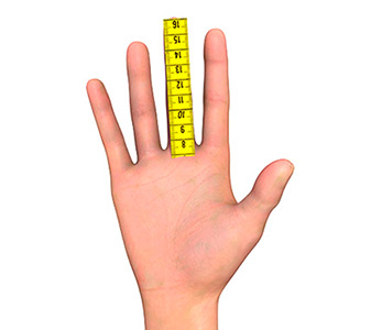Female middle finger length measurement
