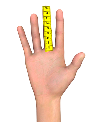 Як виміряти Довжину середн. пальця у жінки