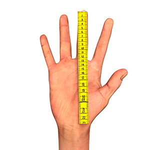 Як виміряти довжину долоні у чоловіка