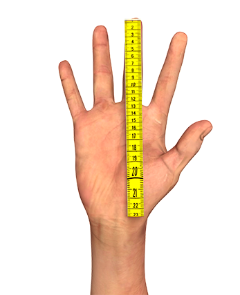 Як виміряти Довжину долоні у чоловіка