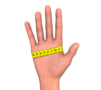 Female palm width measurement
