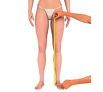 Як виміряти внут. довжину ноги у жінки