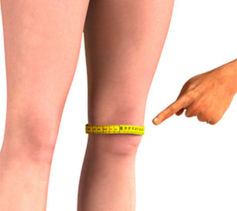 Як виміряти обхват коліна у жінки