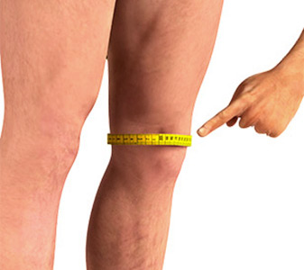 Як виміряти обхват коліна у чоловіка