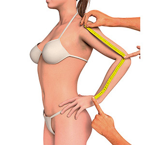 Female shoulders length measurement