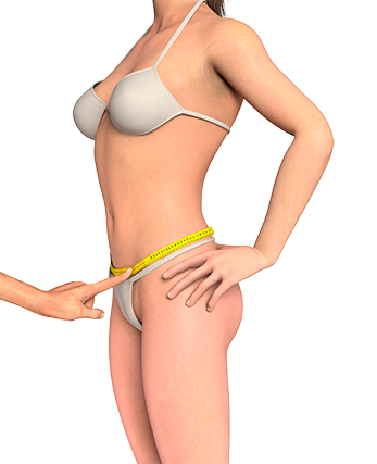 Female lower waist measurement
