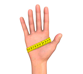 Female palm measurement