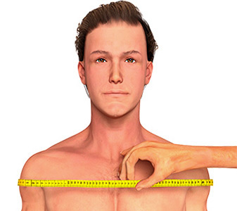Как измерить Обхват плеч у мужчины