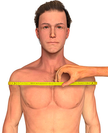 Как измерить Обхват плеч у мужчины