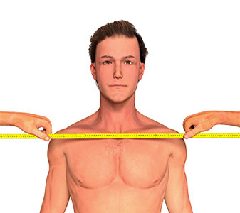 Як виміряти ширину плечей у чоловіка