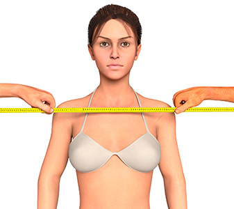 Female shoulders width measurement